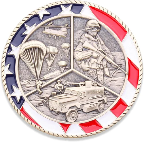 Vista 3 de Moneda de desafío retirado del ejército – Moneda de desafío del ejército de los Estados Unidos – Increíble moneda militar retirada del ejército