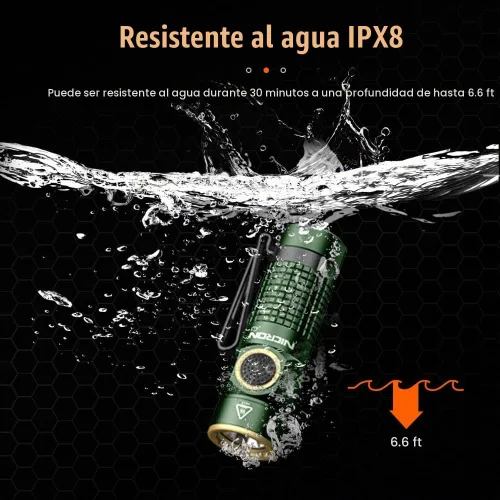 Vista 7 de NICRON Linterna EDC C1 Recargable, 1200 Lúmenes Altos Luz de Bolsillo con Carga Tipo C con Imán en la Cola - Linterna Pequeña y Potente con Clip