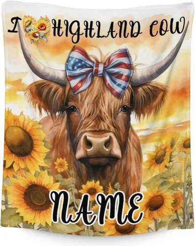 Vista 15 de Mercuryelf Highland Cow - Manta suave, mullida y cálida, 30 x 40 pulgadas, manta pequeña para regazo y cuna, color beige, bonito regalo para bebé