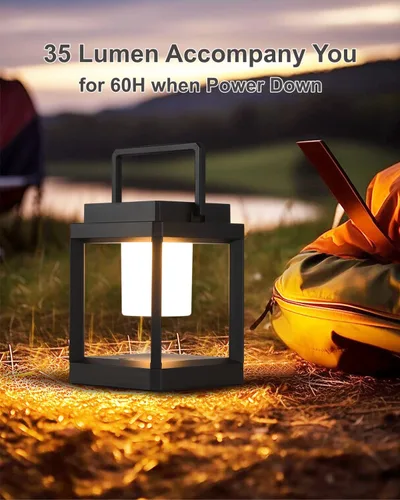 Vista 3 de DAKAFUL Lámpara de mesa para exteriores, lámparas LED para mesita de noche, faroles solares colgantes al aire libre para patio, impermeable, lámpara