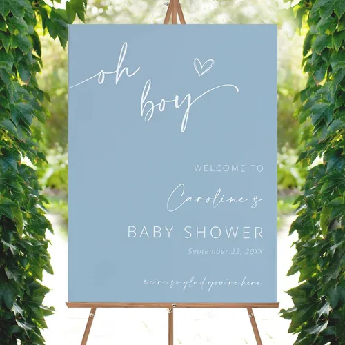 Vista 14 de Letrero de bienvenida personalizado para baby shower, letrero de bienvenida personalizado para bebé, letrero de bienvenida de globo azul, decoración