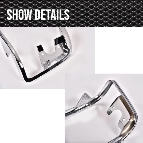 Vista 8 de PIT66 Puertas de marco de faros delanteros, compatible con Ford F150 F250 1992-1996 plateado cromado