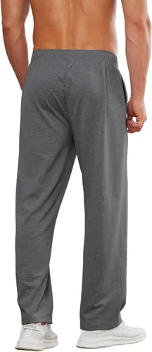 Vista 5 de Deyeek Pantalones rasgados para hombre con cremallera completa, pantalones deportivos para hombre, pantalones deportivos de algodón para poscirugía
