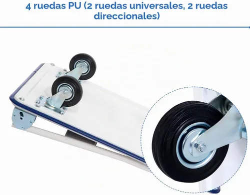 Vista 5 de Giantex, plataforma plegable tipo carrito, carretilla de mano, plegable, para depósito, 660 libras