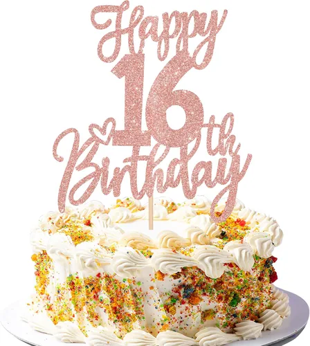 Vista 54 de 1 pieza de decoración para pastel de cumpleaños número 10 con purpurina y texto en inglés "Cheers to 10" Birthday Cake Pick Ten 10 Fabulous Cake