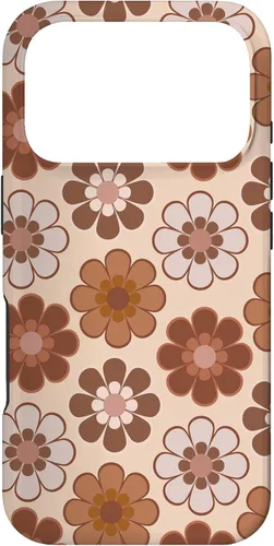 Vista 30 de 70s Retro Floral Pattern in Brown, Tan and Camel Case for iPhone 17