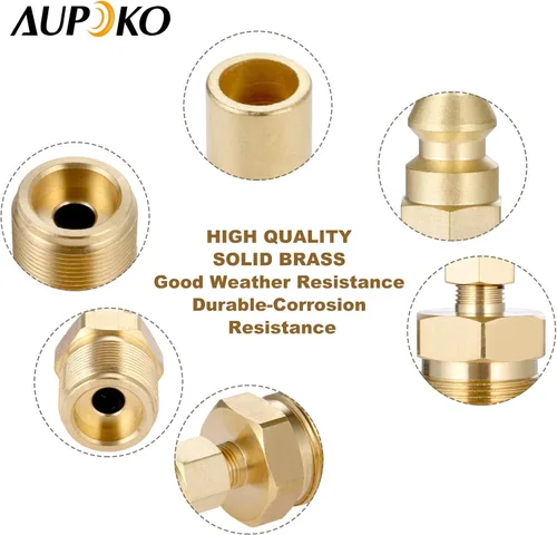 Vista 5 de Aupoko Enchufe de desconexión rápida de propano de 1/4 pulgadas, con adaptador de propano para tanque de botella de 1 libra, convertidor de enchufe