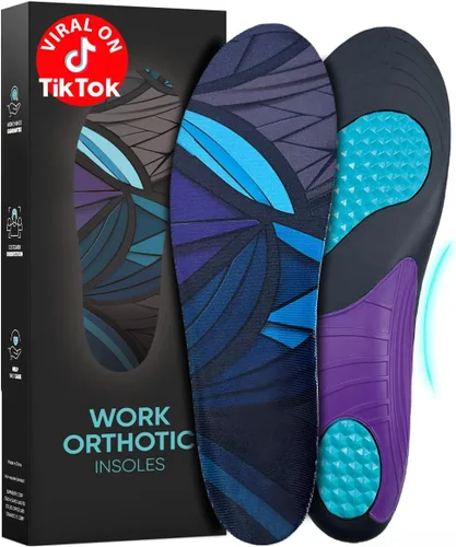 Vista 8 de CRUVHEAL Plantillas ortopédicas de trabajo, antifatiga, soporte de arco medio, inserción de zapatos para hombres y mujeres, fascitis plantar, pies
