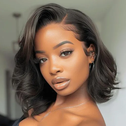 Vista 19 de UTIDE Peluca de cabello humano lacio de 5 x 5 pulgadas, peluca frontal de encaje frontal transparente HD de 150 %, peluca frontal corta y recta de 5