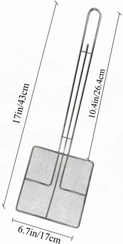 Vista 2 de 2 unidades - Freidora de araña de cocina, cuchara, espumadera para freír, colador para cocinar cuchara de colar profundo, cucharón de aceite, mango