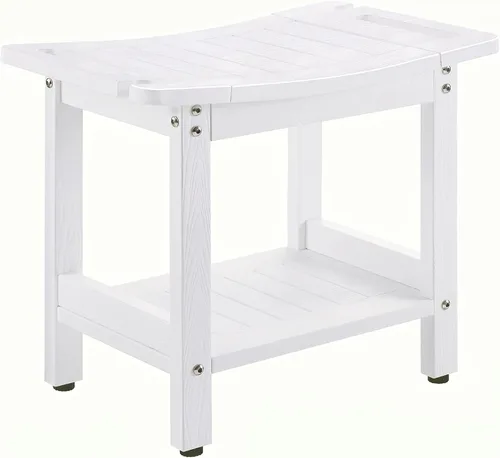 Vista 10 de Taburetes de ducha resistentes, bancos de ducha para ducha interior, banco de ducha de plástico de madera de polietileno impermeable, taburetes