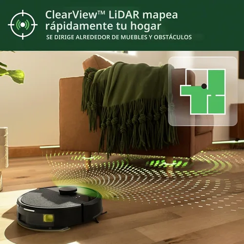 Vista 7 de iRobot Roomba 105 Combo Robot Aspiradora y Trapeadora con Base de Vaciado Automático – Se vacía automáticamente durante 75 días, succión intensa