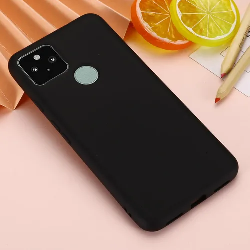 Vista 6 de Funda para Google Pixel 5a 5G, funda protectora de silicona líquida para Google Pixel 5a 5G con cordón de silicona, funda delgada y suave a prueba