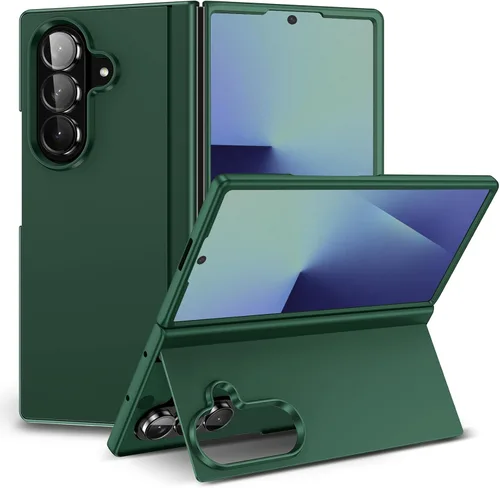 Vista 5 de Funda para Samsung Galaxy Z Fold 4 [soporte magnético oculto], Z Fold 4 0.18 oz Kickstand Funda para teléfono delgada y dura PC parachoques a prueba