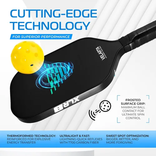 Vista 4 de Velarta Professional Pickleball Paddles – Best Pickleball Paddle - Pickleball Paddles Carbon Fiber T700 - USAPA Approved - 16mm Paddle Racket for