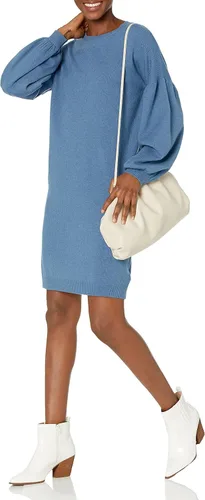 Vista 3 de The Drop Aiko - Vestido tipo suéter de manga abullonada para mujer