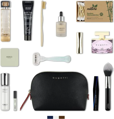 Vista 6 de bugatti Ella - Bolsa de cosméticos de alta calidad, bolsa de lavado, neceser de tocador, negro, S, bolsa de cosméticos