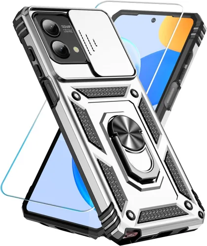 Vista 10 de SunStory Funda para teléfono Motorola Moto G Stylus 5G 2023 con protector de pantalla HD y cubierta deslizante para la cámara y patas de apoyo, Negro