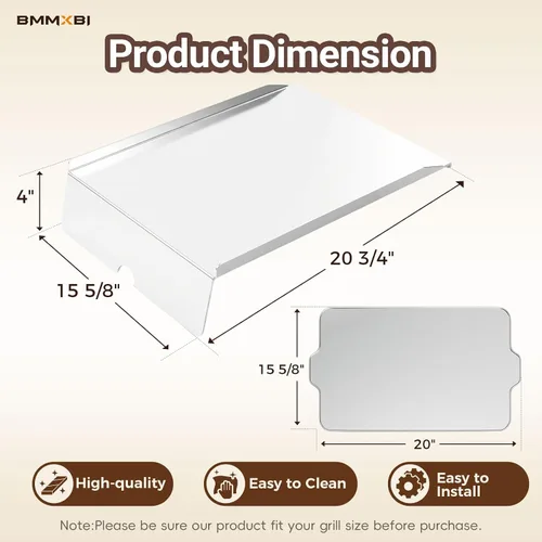 Vista 2 de Kit de bandeja de goteo, deflector de calor y forros de bandeja de grasa para parrillas de pellets Traeger Pro 22 Series, reemplazo de bandeja
