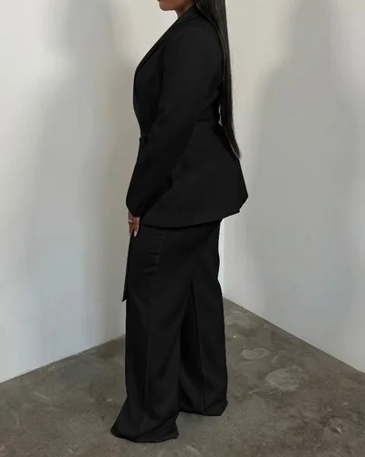 Vista 3 de CXXQ Conjunto de 2 piezas para mujer, talla grande, informal, para oficina Negro