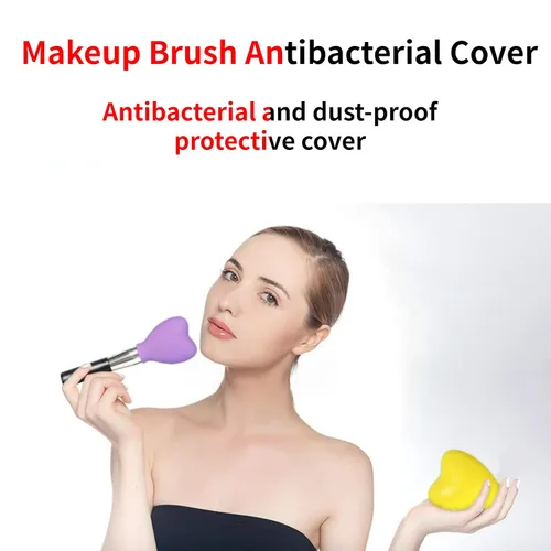 Vista 9 de Paquete de 15 brochas de maquillaje reutilizables, fundas de silicona, protector de cepillo cosmético, juego de brochas para sombra de ojos