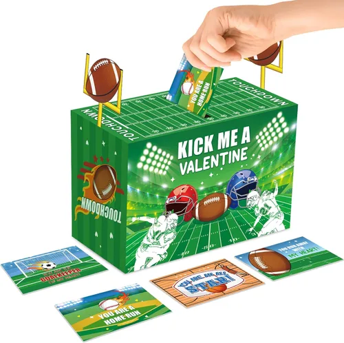 Vista 6 de Maitys Kit de actividades de intercambio de aula para el día de San Valentín, buzón de bricolaje con 36 tarjetas para actividades en el hogar