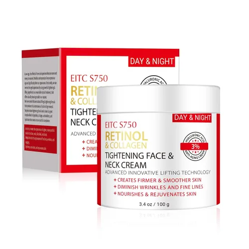 Vista 5 de Crema de retinol para cara, crema de cuello antienvejecimiento para tensar y reafirmar con colágeno y ácido hialurónico, crema hidratante facial