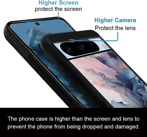 Vista 1220 de Compatible con Google Pixel 4A 5G Mobile Case Creative Acrylic Panel trasero Silicona Protección Grip especialmente diseñado para Google Pixel 4A 5G
