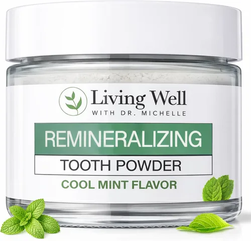 Vista 11 de Living Well with Dr. Michelle Polvo de dientes remineralizante de cítricos frescos Fórmula para niños y adultos sin flúor Hidroxiapatita