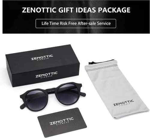 Vista 70 de ZENOTTIC Gafas de sol polarizadas redondas vintage para hombres y mujeres con protección UV400