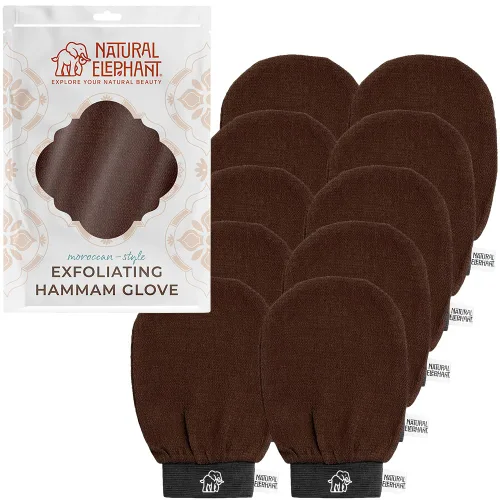 Vista 24 de Natural Elephant Guantes exfoliantes para hammam, guantes exfoliantes faciales y corporales, paquetes de 5 y 10