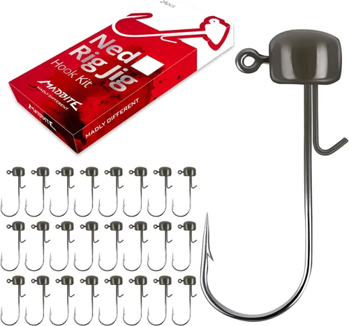 Vista 13 de MadBite by KastKing Ned Rig Jig Heads for Soft Fishing Lure Kits Negro