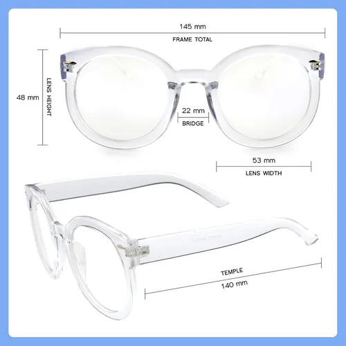Vista 4 de zeroUV - Lentes de sol redondas retro de gran tamaño para mujer con espejo de color y lente neutra 53 mm