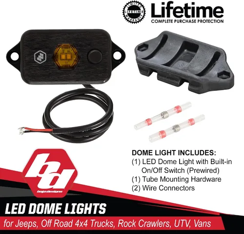 Vista 5 de Baja Designs Luz de domo LED con interruptor (ámbar)