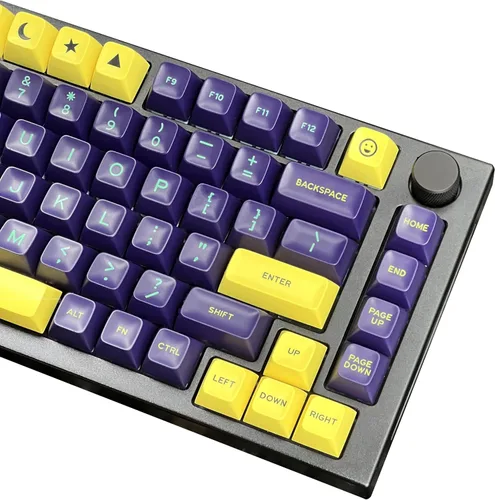Vista 36 de Guffercty kred XDA Profile - Teclas negras minimalistas 75% Dye-sub PBT con teclas ISO para teclado mecánico MAC 60% 65% 75% 96% (muñeca negra)