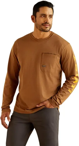 Vista 19 de Ariat Hombres Rebar Workman Logo Manga Larga Cuello Redondo Aguacate/Haya