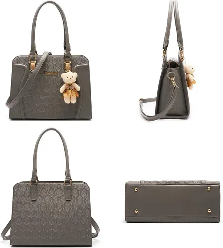Vista 71 de Bolsos de mano de moda para mujer, bolsa de hombro, asa superior, bolsa de mano, juego de 4 piezas