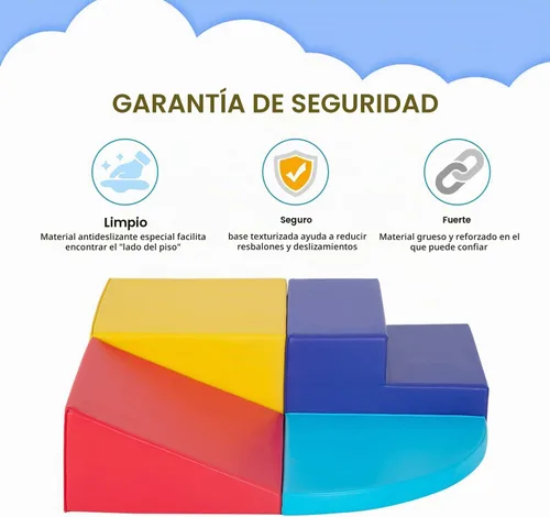 Vista 2 de Dkelincs Bloques de escalada de espuma suave de 4 piezas para niños pequeños de 1 a 3 años, estructuras de juego de actividades para gatear