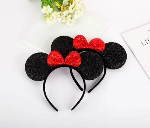 Vista 3 de FANYITY Mickey Ears, 2 diademas de Minnie Ears para fiesta de Navidad