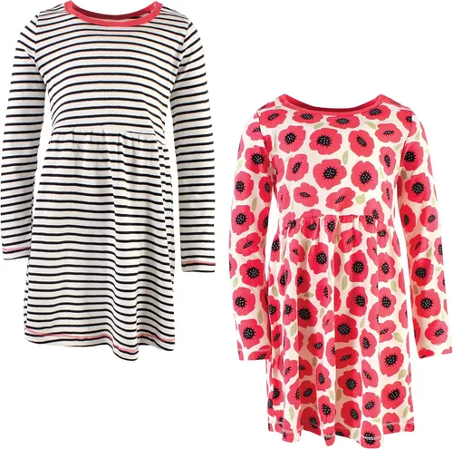 Vista 103 de Touched by Nature - Vestidos de manga corta y manga larga de algodón orgánico para niñas pequeñas, bebés y mujeres Manga larga con flores abstractas