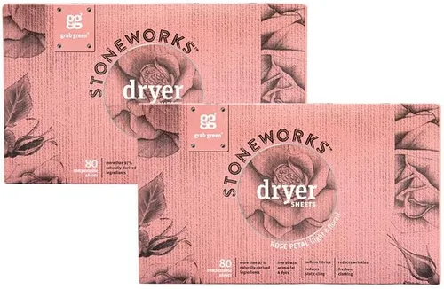 Vista 13 de Grab Green Stoneworks - Hojas compostables para secadora, aroma de rama de abedul, 80 unidades, suavizante de ropa a base de plantas y minerales que