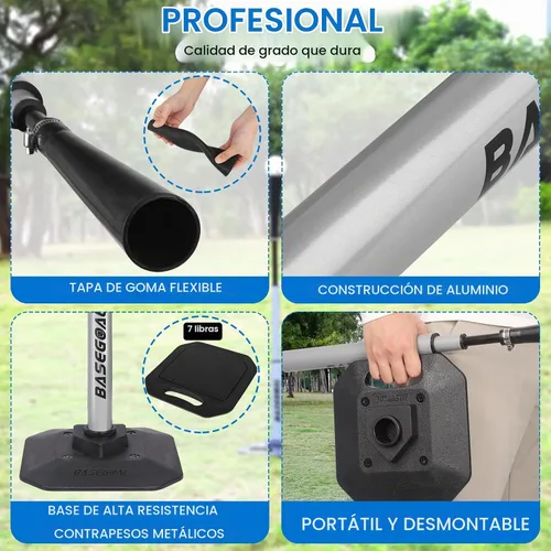 Vista 2 de BaseGoal Baseball Batting Tee with Heavy Duty Base,Adjustable Height