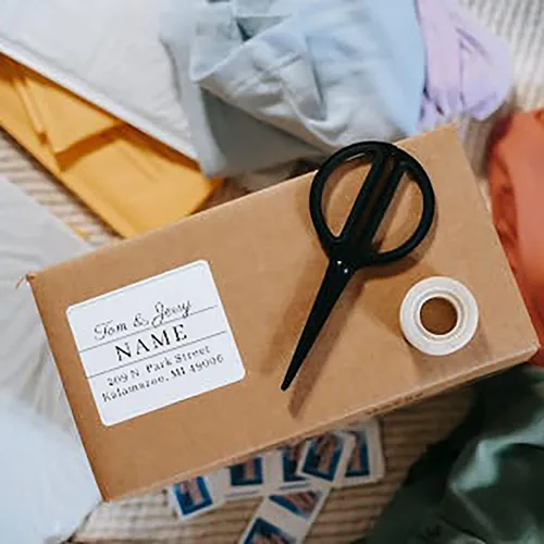 Vista 7 de Todos los tamaños de forma cuadrada Profesional personalizado sello personalizado logotipo personalizado dirección sello sellos franqueo 10.Stylish