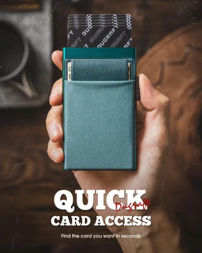 Vista 10 de DUGRAFT Tarjetero para tarjetas de crédito con bolsillo para dinero, minimalista, delgado, de aluminio, de metal, para hombres, con bloqueo RFID