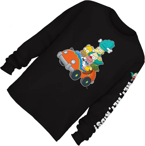 Vista 4 de The Simpsons Camisa clásica de Bart Simpson Homer, Bart, Lisa Tee Camiseta de manga larga para hombre