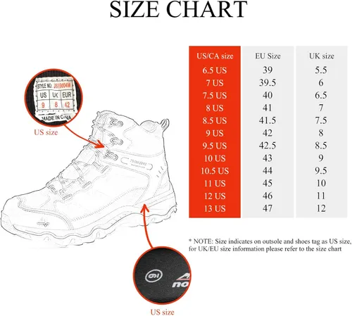 Vista 8 de NORTIV 8 - Botas de senderismo impermeables para hombre