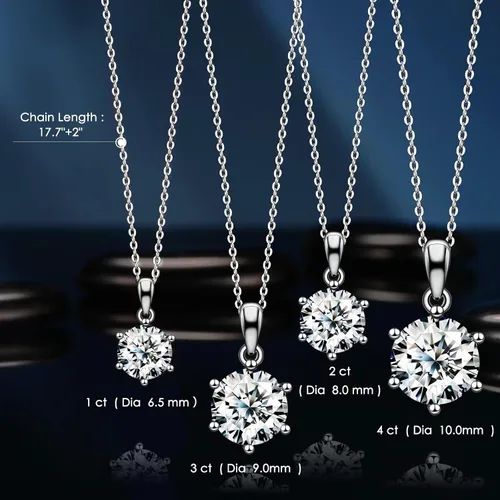 Vista 4 de Gifts for Wife Her Mom Daughter Girlfriend Moissanite Necklace for Wife 1CT-4CT Jewelry for Women Birthday Wedding Anniversay Engagements Christmas