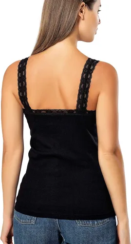 Vista 2 de VAVONNE Camiseta sin mangas tipo camisola para mujer, toda de algodón, aireada, suave y cómoda