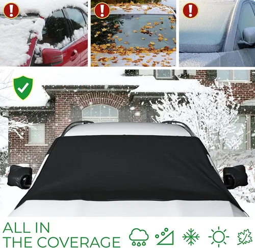 Vista 5 de Autotech Park Cubierta de nieve de ajuste personalizado compatible con Dodge Caravan Minivan 2010-2020, cubierta para parabrisas viene con cubierta