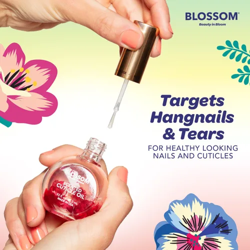 Vista 5 de Blossom Aceite para cutículas hidratante, hidratante, fortalecedor, perfumado, infundido con flores reales, fabricado en Estados Unidos, 1.84 fl.